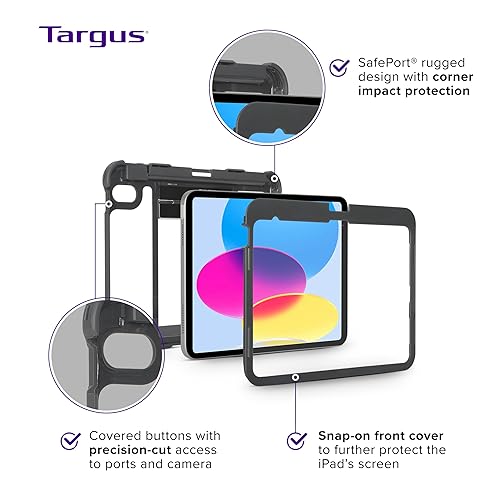 Targus - SafePort Clear Case Compatible with iPad (10th gen.) 10.9-Inch – Military Grade Tablet Protection – Built in Kickstand (THD941GL)