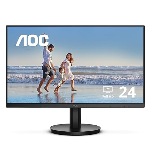 AOC 24B3HM 24 Class Full HD 75Hz Monitor, AMD FreeSync, HDR Mode, for Home and Office, HDMI, VGA, LowBlue, VESA 24 FHD | 75HZ with VESA mounting
