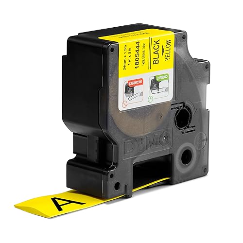 DYMO Rhino Industrial Heat-Shrink Labels, 1 Tube, Black Print on Yellow