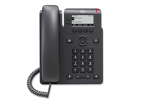 Cisco IP Business Phone 6821, 2.5-inch Grayscale Display, North American Power Adapter, Class 2 PoE, 2 SIP Registrations, 1-Year Limited Hardware Warranty (CP-6821-3PW-NA-K9=)