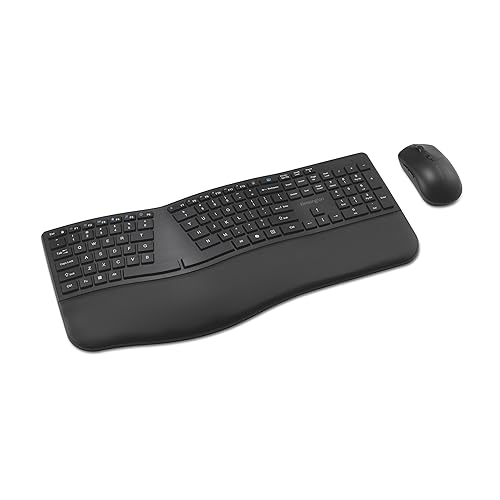 Kensington Pro Fit Ergo KM680 EQ Wireless Keyboard and Mouse Desktop Set, Rechargeable, Ergonomic Design, Split-Keyboard (K72486NA)