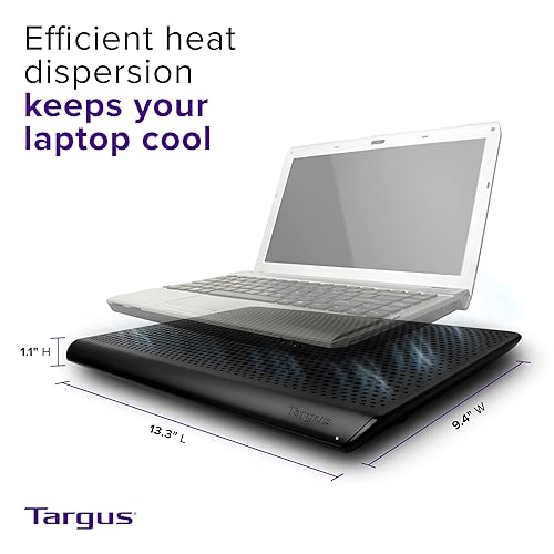 Targus Laptop Chill Mat for up to 16-Inch Laptop, Black (PA248U5) 16 inch Portable Chill Hub Mat