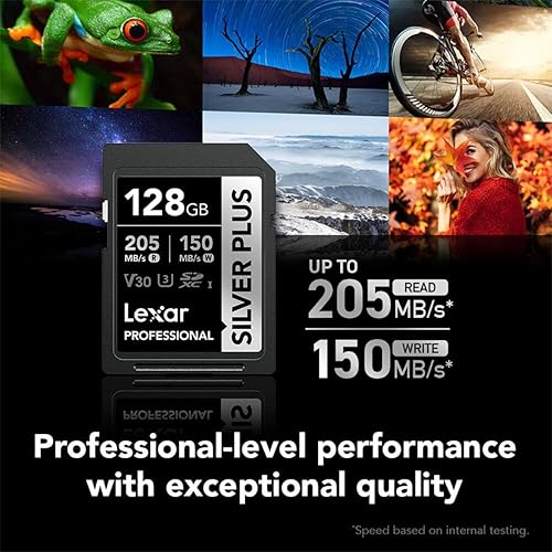 Lexar Professional Silver Plus UHS-I V30 SDXC Card - 128GB