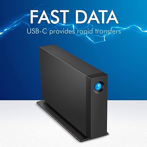 LaCie d2 Professional 24TB External Hard Drive Desktop HDD – USB-C USB 3.1 Gen 2, 7200 RPM Enterprise Class Drives, for Mac and PC Desktop, 1mo Adobe CC All Apps Plan, Rescue Services (STHA24000800)