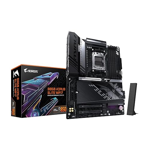 GIGABYTE B850 AORUS Elite WIFI7 AMD AM5 LGA 1718 Motherboard, ATX, DDR5, 3X M.2, PCIe 5.0, USB-C, WIFI7, 2.5GbE LAN, EZ-Latch, 5-Year Warranty