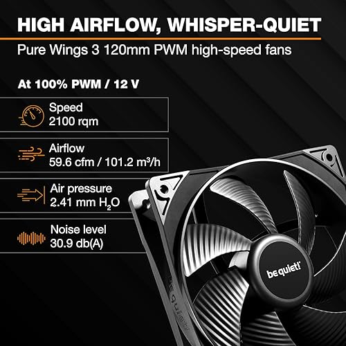 be quiet! Pure Loop 3 240mm All-in-One Water Cooling for Slightly Overclocked AMD/Intel Systems, 2X Pure Wings 3 120mm PWM High-Speed Fans, High Static Pressure, Whisper-Quiet PWM Pump