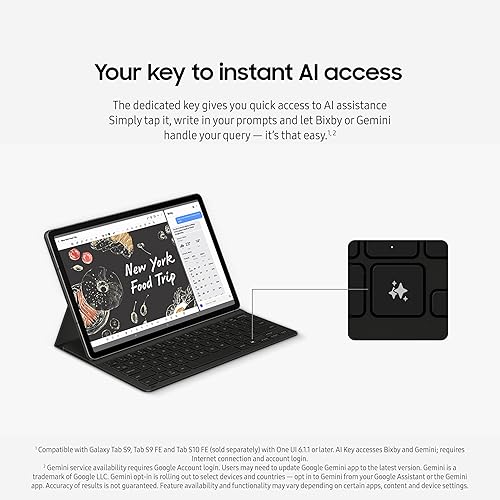 SAMSUNG Tab S9/S9FE Book Cover Keyboard Slim, Black