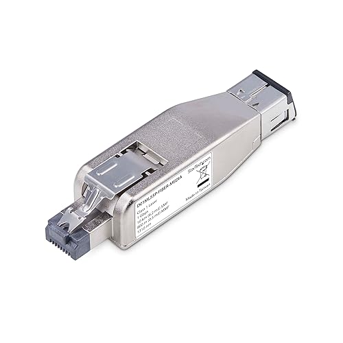 StarTech.com Gigabit Fiber to RJ45 Ethernet Media Converter Dongle, Optical Singlemode 10km/Multimode 800m, TAA, PoE Powered