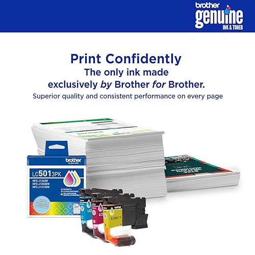 Brother Genuine LC501XL2PK Twin Pack High Yield Black Ink Cartridges (for use with Work Smart 1260, 1360, and 1410 Printers) High Yield Pack of 2 Black