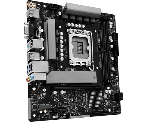 ASRock H810M-X Intel Core Ultra (Series 2) LGA1851 DDR5 up to 6400MHz M.2 Key E for WiFi 128GB SATA3 6.0 Gb/s Micro ATX Motherboard PCIe 4.0 H810 2.5G LAN USB3.2