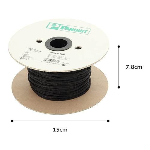 Panduit SE100PS-CR0 Pan-Wrap, Braided Expandable Sleeving, Polyethylene Terephthalate, Black (100-foot) 1-Inch Diameter Polyethylene Terephthalate