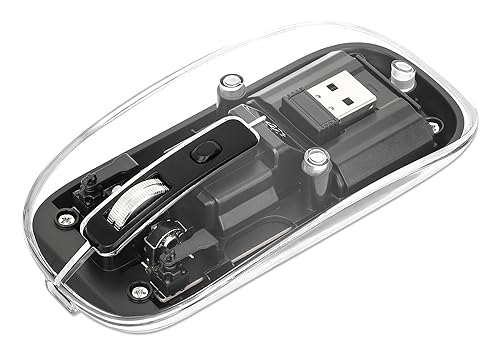 Manhattan 190268 mouse Wireless Optical 800-1600 dpi with Micro USB Receiver Black Transparent Black