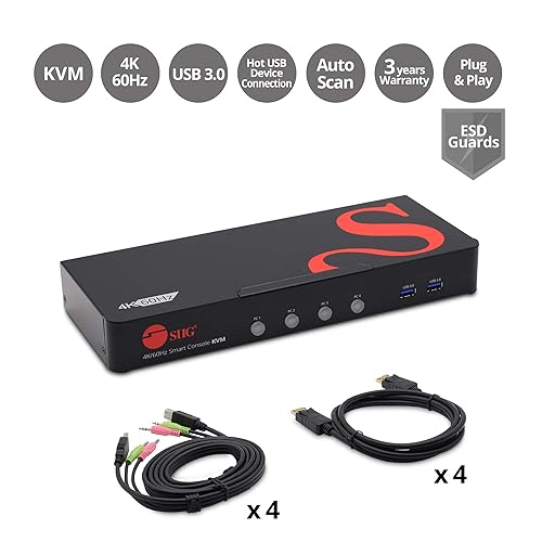 SIIG CE-DP0G11-S1 4PORT DISP PORT 1.2 KVM SWITCH