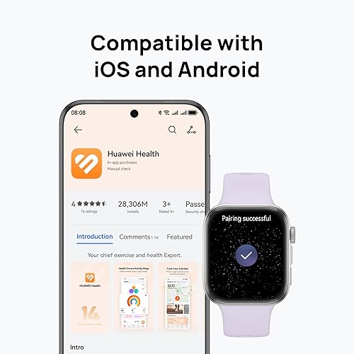 HUAWEI Watch FIT 4 Smart Watch, 1.82 Display, 100+ Sports Modes, Fitness & Health Tracker, Emotional Wellbeing Assistant, up to 10-Day Battery Life, iOS & Android Compatible, White White FIT 4