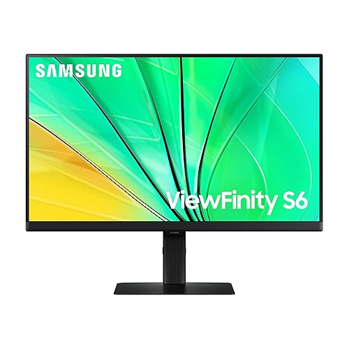 SAMSUNG 24 ViewFinity S6 (S60D) Series QHD High Resolution Computer Monitor, 100Hz, HDR10, Multiple Ports w/ HDMI, DisplayPort, USB-A, Easy Setup, Height Adjustable Stand, LS24D606EANXZA, 2024 24-inch QHD HDMI only