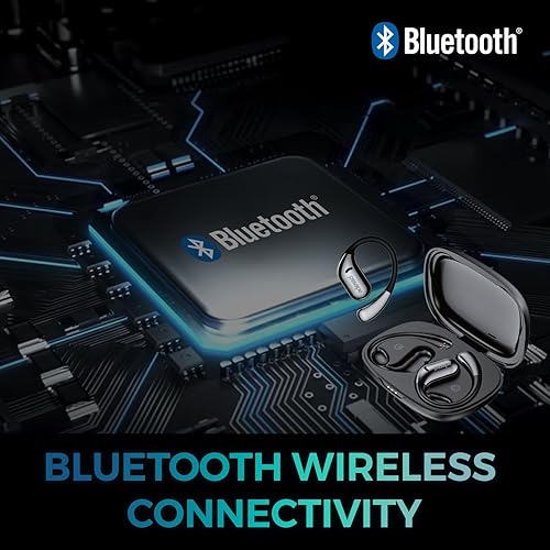 Adesso Xtream T5 Open-Ear Bluetooth 5.3 Water Resistant Wireless Earbuds with Built-in Mic, Touch Controls, and Multi-Platform Compatibility for Sports and Outdoor Use