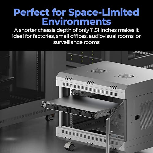 QNAP TS-433eU Compact 1U Short-Depth rackmount 2.5GbE NAS, Affordable Edge Storage with NPU Acceleration (Diskless)
