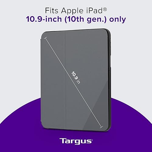 Targus Click-in iPad 10th Generation Case 2022 iPad 10.9 Inch Case, iPad 10 Case Shock Absorbing Tray Slim Protective Cover for 10.9” iPad 10th Gen 2022, Models A2696 A2757 A2777, Black (THZ932GL)