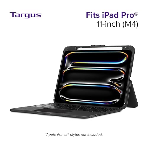 Targus VersaVu Bluetooth Keyboard Case for iPad Pro 11-inch (M4) – 360 Degree Rotation, Backlit Keys, Multi-Touch Trackpad, Drop Protection, Stylus Holder - THZ988US
