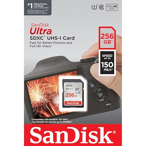 SanDisk 256GB Ultra UHS-I SDXC Memory Card, 150MB/s Read