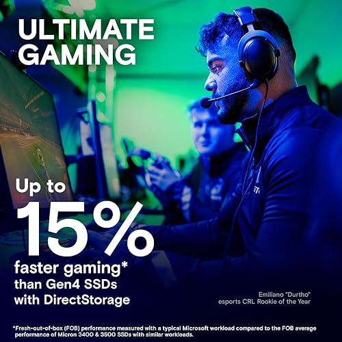 New 2024 Crucial T705 4TB PCIe Gen5 NVMe M.2 SSD with Heatsink - Up to 14,100 MB/s - Game Ready - Internal Solid State Drive (PC) - +1mo Adobe CC - CT4000T705SSD5 4TB T705 W/Heatsink