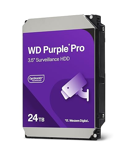 Western Digital 24TB WD Purple Pro Surveillance Internal Hard Drive HDD - SATA 6 Gb/s, 512 MB Cache, 3.5 - WD241PURP