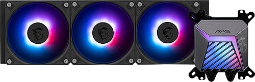MSI MAG CORELIQUID A15 360 - AIO ARGB CPU Liquid Cooler - 360mm Radiator - LGA 1851 Ready - Triple 120mm ARGB PWM Fans, Black