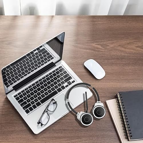 Spracht ZumBT-410 Prestige Bluetooth Headset with Noise-Canceling Microphone | Wireless Headset with Charging Base & USB Dongle for Computer | PC Headset for Working from Home/Office/Teams/Zoom