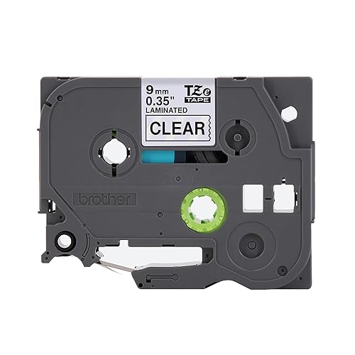 Brother Genuine TZe-121 Black on Clear Laminated Tape for TZe-Compatible P-Touch Label Makers, 9 mm Wide x 8 m Long