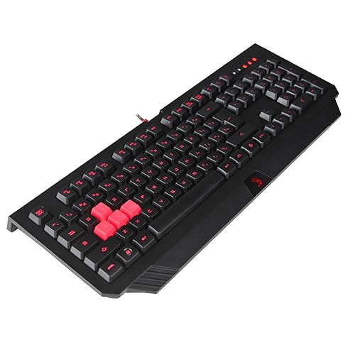 BLOODY B120 Turbo Illuminated Gaming Keyboard, Double-Secured Water Resistant Keyboard, Silicon Keys