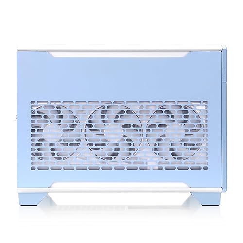 Thermaltake TR100 SFF Chassis; mITX Support; 18.9 Liters; PCIe 4.0 Riser Cable Included; 360mm GPU Clearance; 280mm Radiator Support; Removable PCIe Bracket; Hydrangea Blue; CA-11A-00SFNN-00