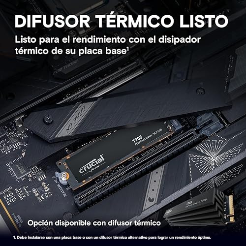 New 2024 Crucial T705 4TB PCIe Gen5 NVMe M.2 SSD - Up to 14,100 MB/s - Game Ready - Internal Solid State Drive (PC) - +1mo Adobe CC - CT4000T705SSD3 4TB T705