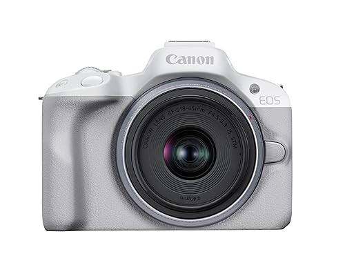 Canon EOS R50 Mirrorless Camera RF-S18-45mm F4.5-6.3 is STM Lens Kit, 24.2 Megapixel CMOS (APS-C) Sensor, 4K Video, Hybrid Camera, Photo and Video, Vlogging, Content Creator, RF Mount, White