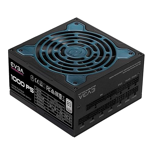 EVGA Supernova 1000 P5, 80 Plus Platinum 1000W, Fully Modular, Eco Mode with FDB Fan, 10 Year Warranty, Includes Power ON Self Tester, Compact 150mm Size, Power Supply 220-P5-1000-X1