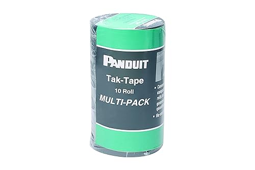 Panduit Tak-Tape Hook and Loop Cable Roll, Adjustable & Releasable, 35ft x 0.75 in, Black (Pack of 10)