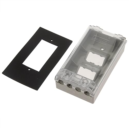 Panduit CFPWR4CIG 1-Gang 4-Port Polycarbonate Faceplate, International Grey