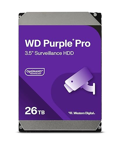 Western Digital 26TB WD Purple Pro Surveillance Internal Hard Drive HDD - SATA 6 Gb/s, 512 MB Cache, 3.5 - WD260PURP