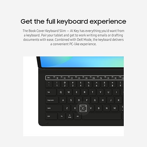 SAMSUNG Tab S10 FE/+ Book Cover Keyboard Slim — AI Key, Black