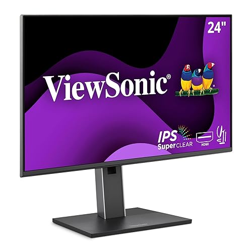 ViewSonic VG2451 24 Inch IPS 1080p Ergonomic Monitor with Full Adjustability, 100Hz, 4-Port USB Hub, HDMI, DisplayPort, and USB C Inputs for Home and Office