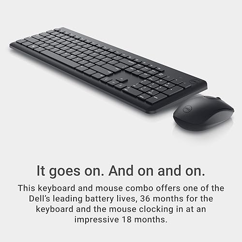 Dell KM3322W Keyboard and Mouse - Black KM3322W Black