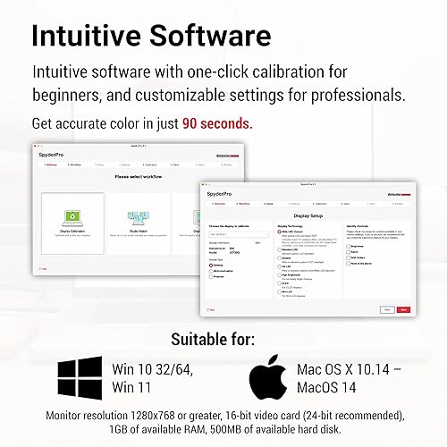 Datacolor SpyderPro - Advanced Monitor Calibration for Optimized Colour Management - User-Friendly Screen Calibration for Colour Accuracy and Consistency in Colour Reproduction, 2024 Version