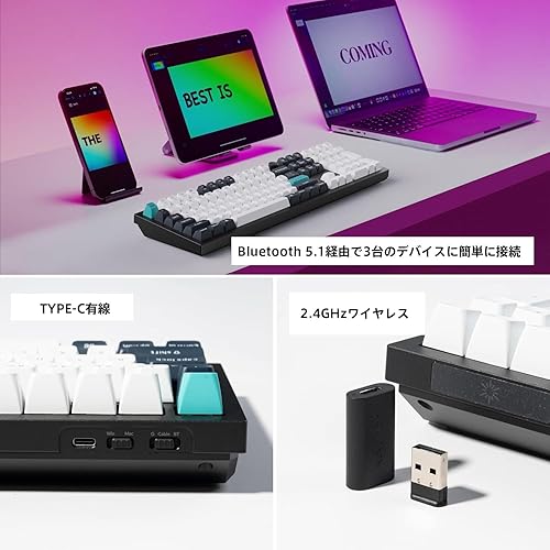 Keychron Q6 Max Wireless RGB Mechanical Keyboard - Hot-Swappable, Gateron Jupiter Red Switches, Aluminum Frame with Knob, Full-Size (104 Keys), Compatible Windows Mac Linux, Carbon Black (Q6M-M1) Gateron Red Carbon Black