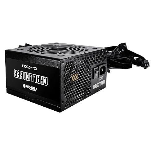 ASRock Chanllenger Power Supply 750W ATX 2.52 120mm Golf Blade Fan 5 Years Warranty CL-750B 80 Plus Bronze Certified Non-Modular PCIe5.1 12V-2x6 Cable Bronze Chanllenger 750W