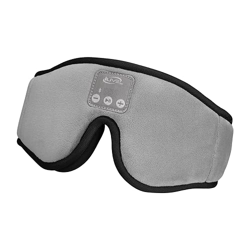 iLive IAHB33G Lights Out Bluetooth Sleep Mask Headphones with Speakerphone, Gray, IAHB33G