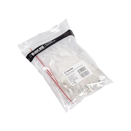 Black Box CAT6A Modular RJ-45 Plugs w/Boots, Solid/Stranded UTP, 100PK