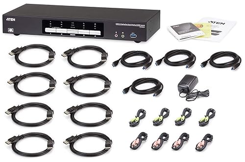 ATEN CS1944DP 4-Port USB 3.0 4K DisplayPort Dual Display KVMP Switch-TAA Compliant