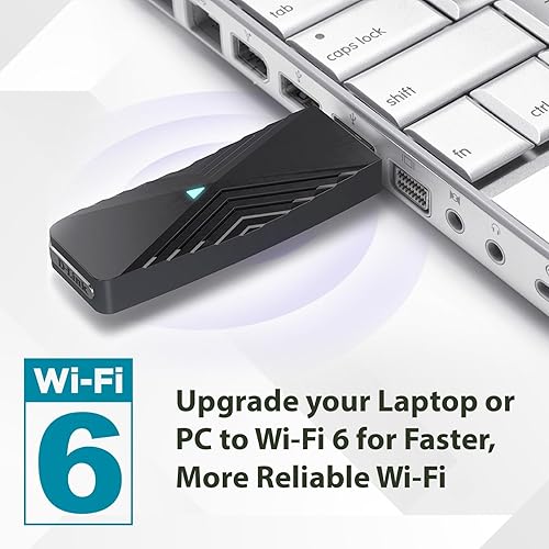 D-Link USB WiFi 6 Adapter AX1800 USB 3.0 Dual Band Long Range MU-MIMO Wireless Internet Network for Desktop PC Laptop Windows (DWA-X1850-B1-CA) WiFi 6 AX1800 USB (New)