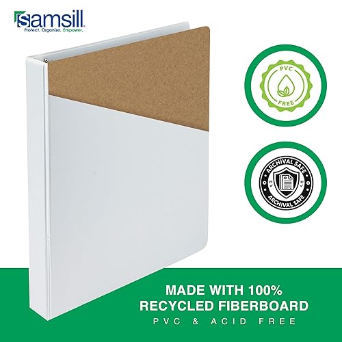 Samsill 1.5 Inch 3 Ring Binders, Made in USA, Economy Round Ring, Clear View Cover, 325 Sheet Capacity - for School, Home, Office - White, 12 Pack 12-Pack 1.5-Inch White