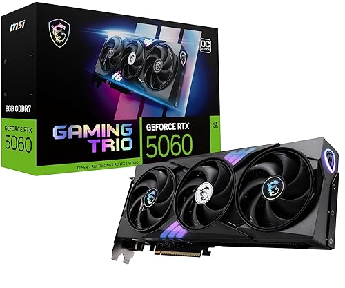MSI Gaming RTX 5060 8G Gaming Trio OC Graphics Card (8GB GDDR7,TBA-bit, Extreme Performance: TBA MHz, DisplayPort x3 2.1a, HDMI 2.1b, NVIDIA Blackwell Architecture)