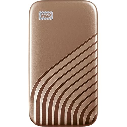 Western Digital 2TB My Passport SSD Portable External Solid State Drive, Gold, Sturdy and Blazing Fast, Password Protection with Hardware Encryption - WDBAGF0020BGD-WESN 2TB Gold